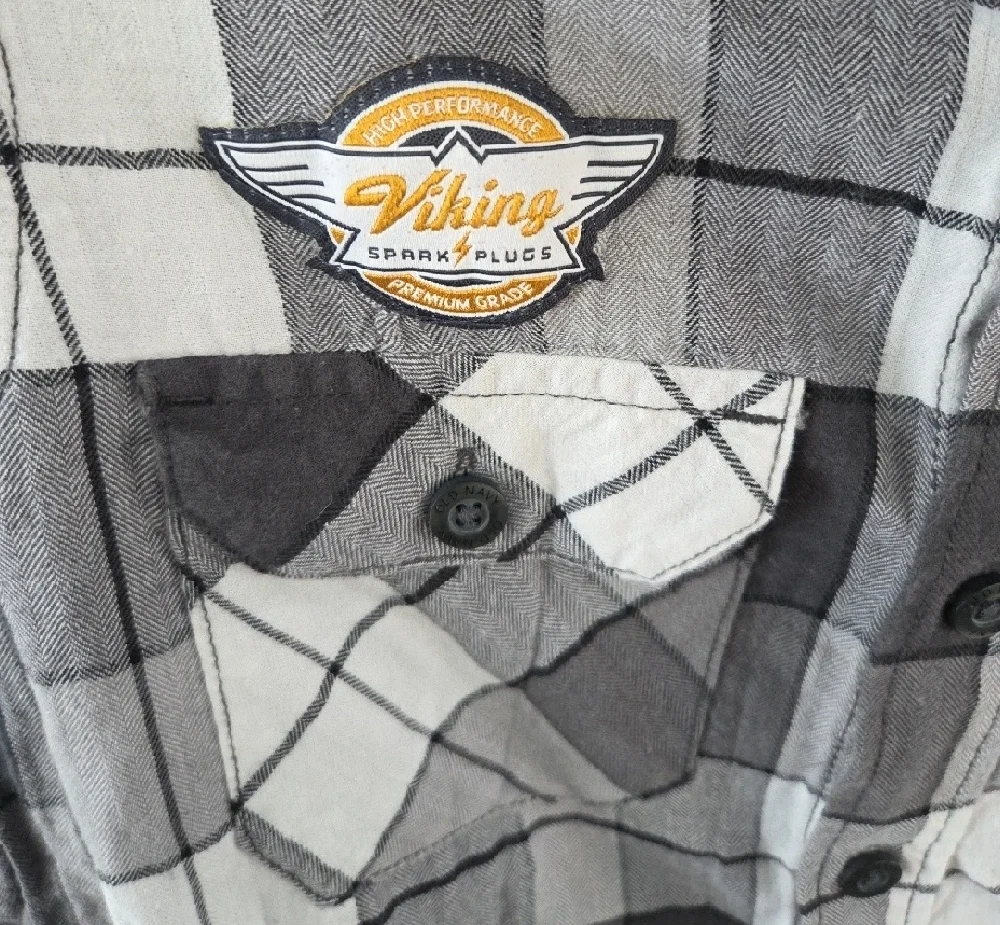 Old Navy Kids Causal Black and White Plaid Button Down Shirt